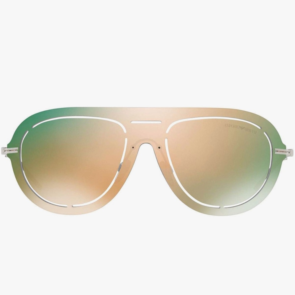 Emporio Armani Aviator Sunglasses - Mirror Rose Gold - Picture 9 of 9
